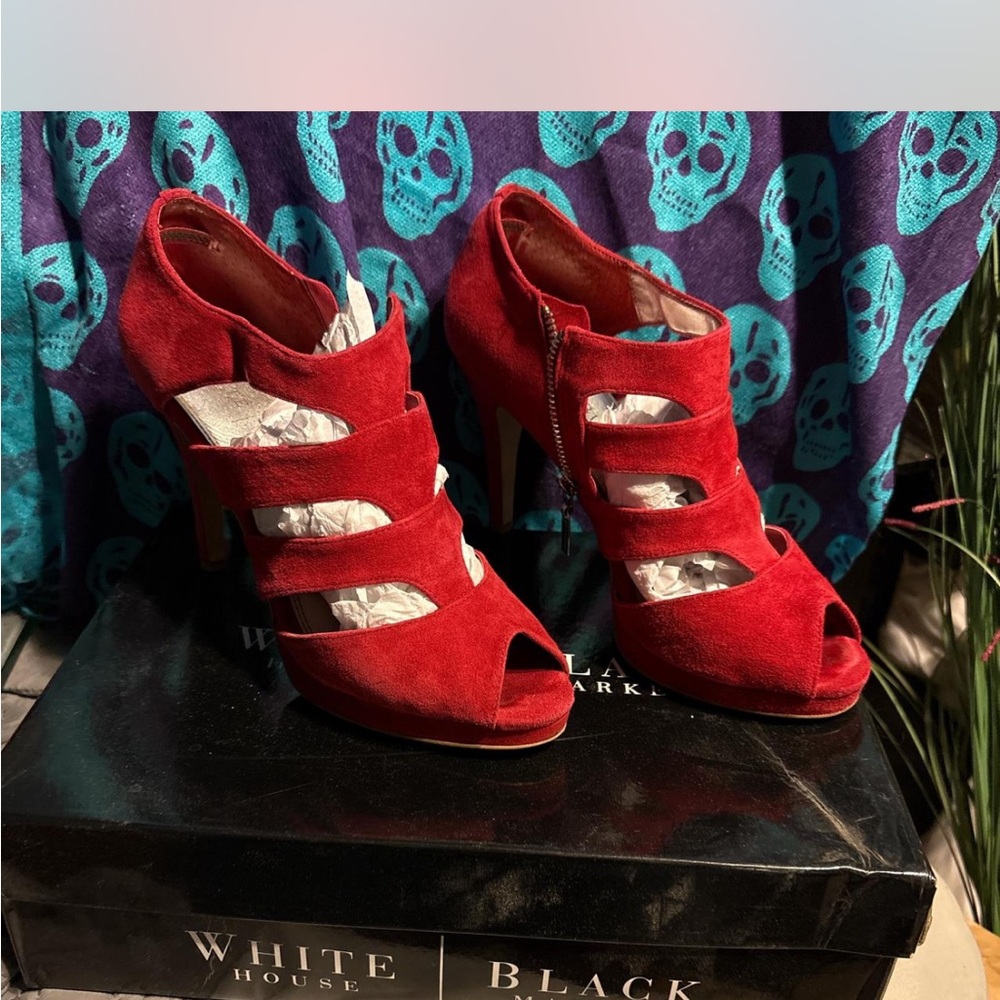 White House Black Market Vibrant Red Heels